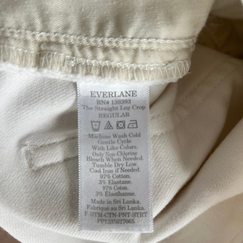 Everlane Straight Leg Cropped Pants Women 6 Bone White - Picture 9 of 12